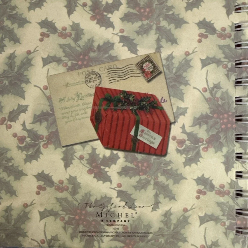 Indexed Address Record Book Christmas Card Tracker Michel & Company Gift 8x7